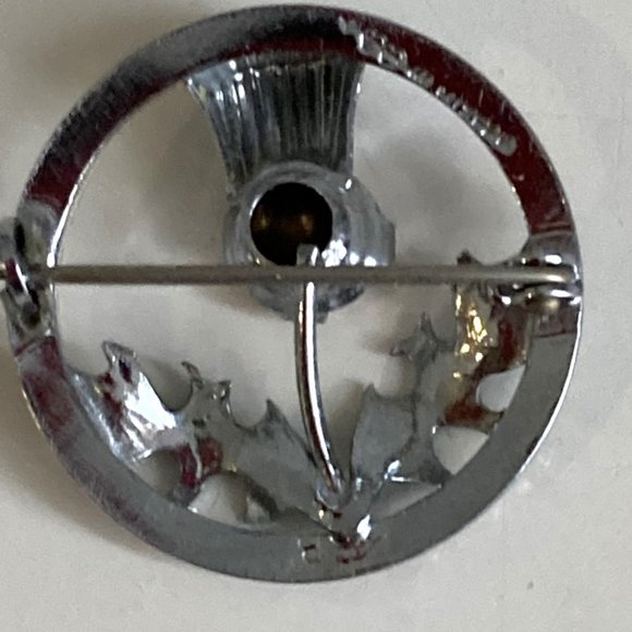 Vintage Celtic brooch signed Mizpah (topaz glass stone) - Picture 3 of 5